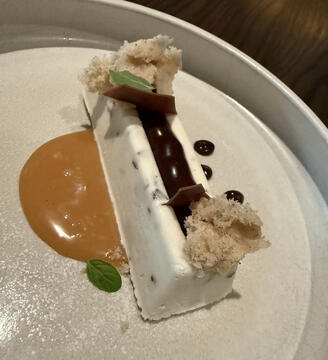 Stracciatella Torta with graham almond crust, Ravello at the Four Seasons Resort
