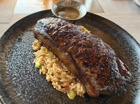 Top Loin Steak with red-eye gravy, Twin View at the Evermore Resort